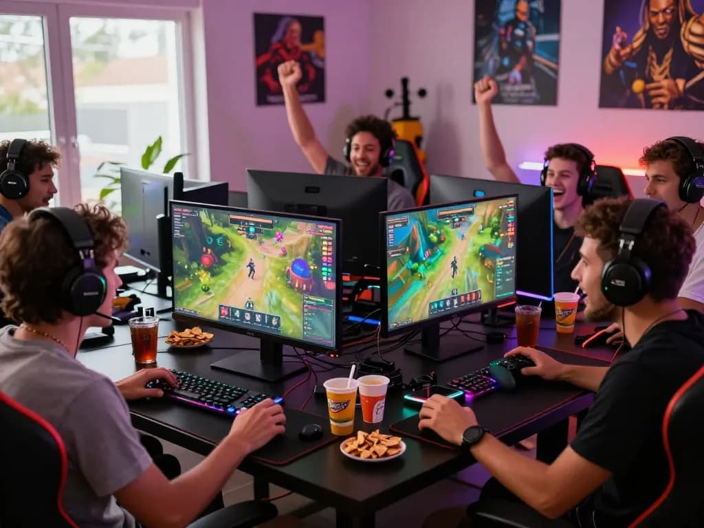 Players enjoying the bomwin gaming platform in a lively multiplayer match
