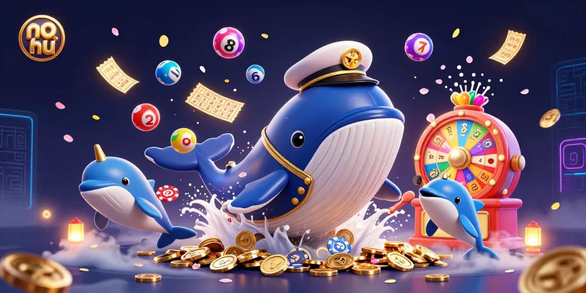 No hu offers a vibrant gaming experience with playful characters and dynamic elements in an exciting casino scene.