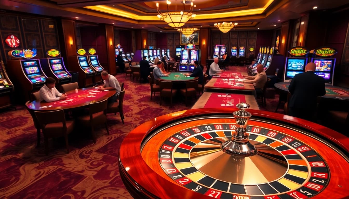 BL555 roulette table showcases luxury and excitement in a lively casino scene.