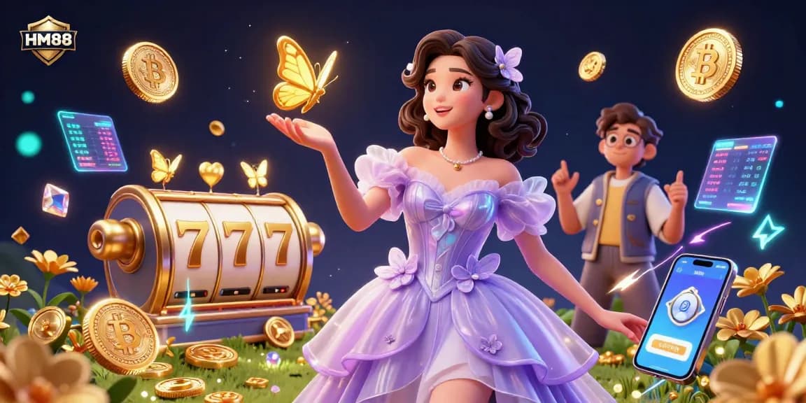 Experience the thrilling world of HM88 with vibrant slot elements and stunning visuals of excitement.