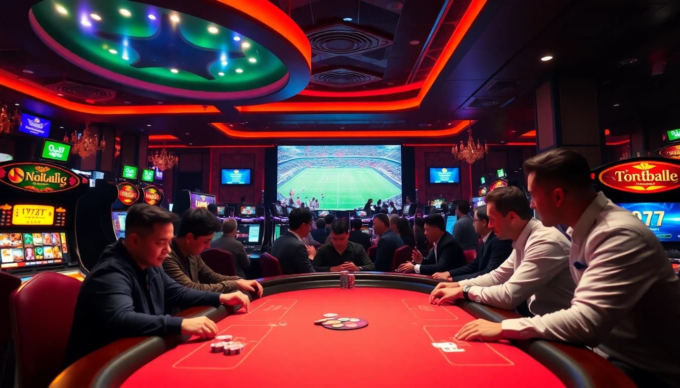 Experience bóng đá lương sơn excitement with professional players at a high-stakes poker table.