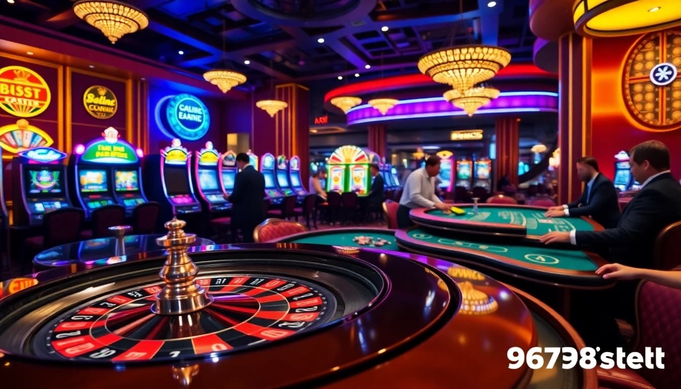 Engaging players at a lively casino table, showcasing the excitement of 6789bet betting experience.