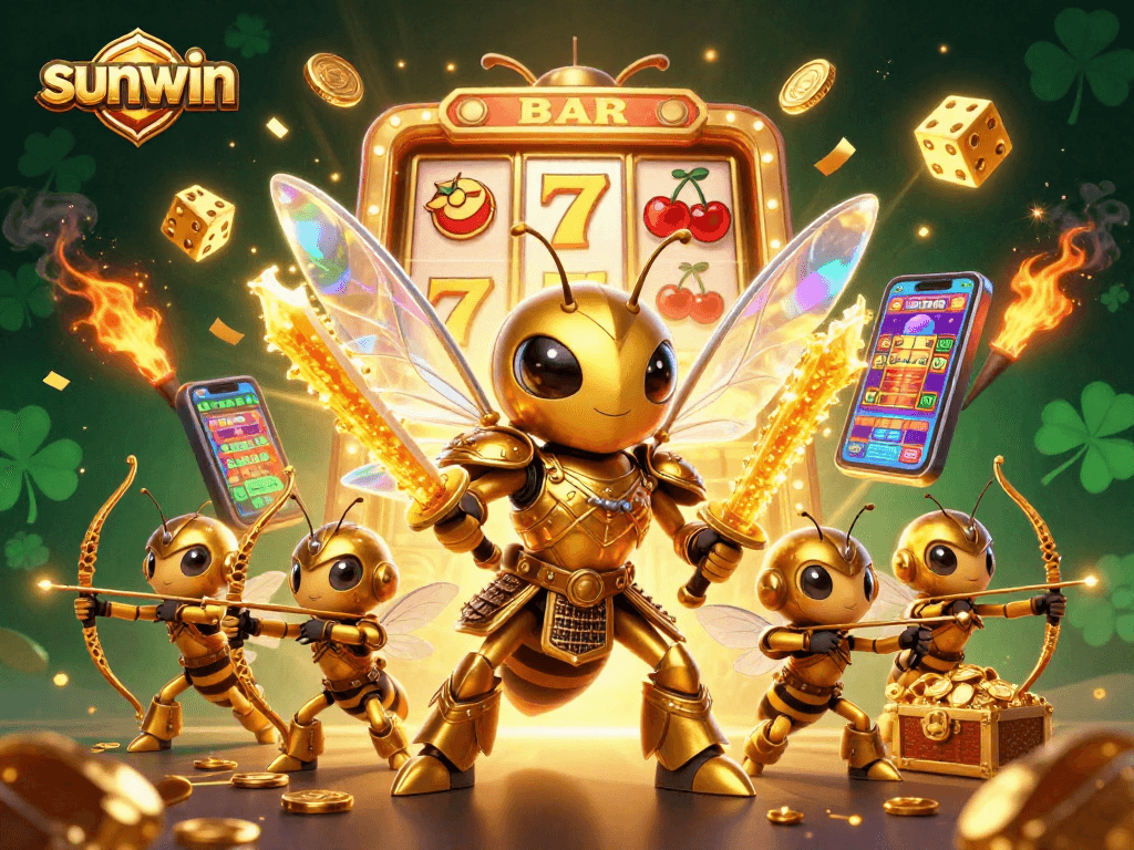 Engage in sunwin's vibrant slot games with golden hornets and jackpot excitement.