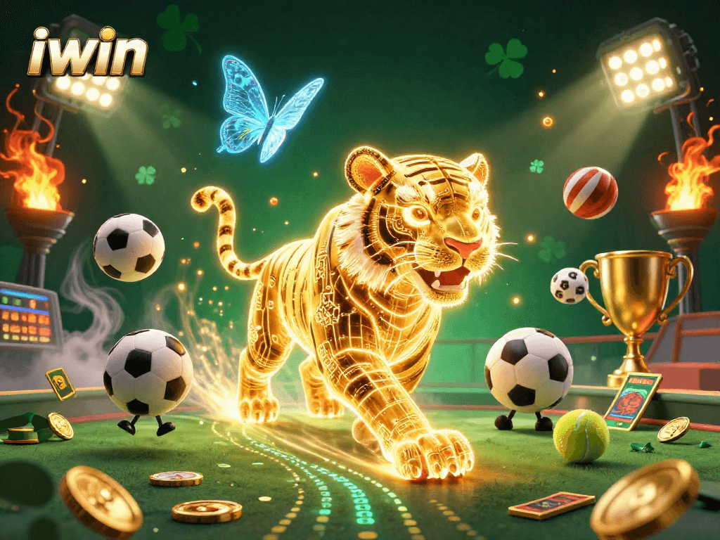 iwin promotes thrilling casino action with vibrant, dynamic sports elements in a captivating 3D scene.