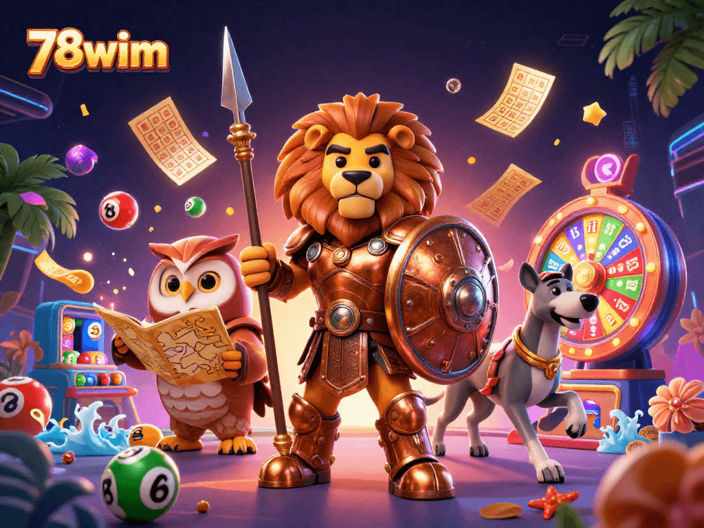 Experience dynamic gambling with 78wim's vibrant lottery elements and engaging illustrations