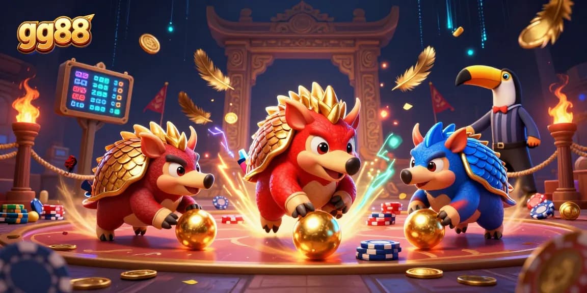 Experience intense gameplay with gg88 using dynamic pangolin characters and vibrant casino elements.