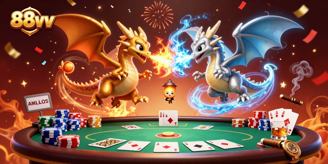 Experience a thrilling 88vv gaming night with dynamic dragons and abundant poker elements.