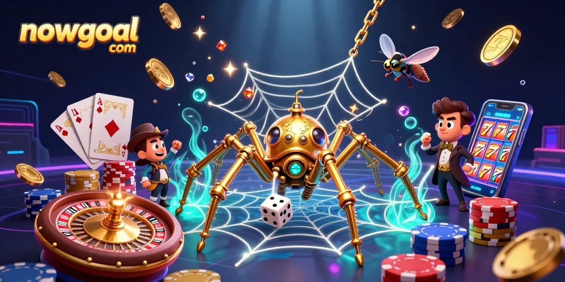 Experience thrilling gameplay with nowgoal com, featuring golden spider webbing and lucky dice.