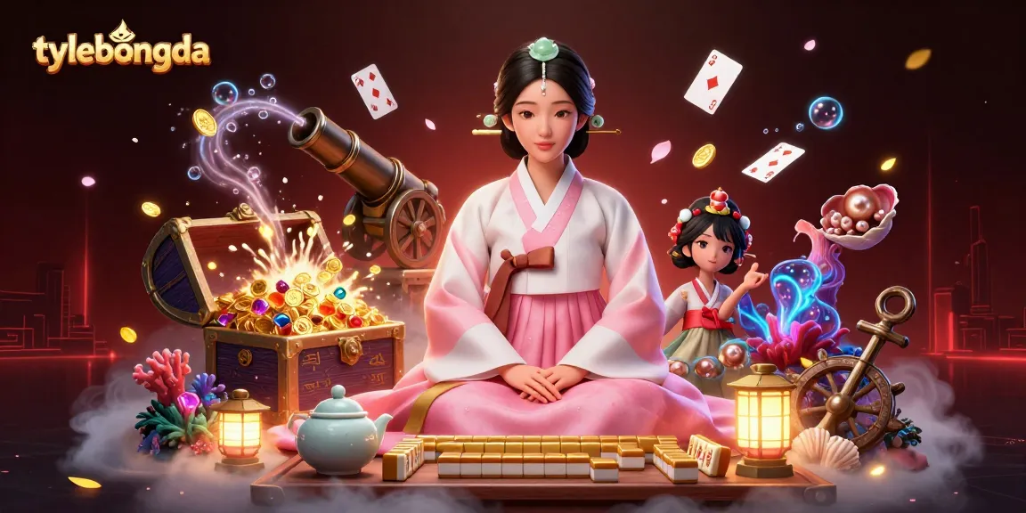 Engage with tylebongda's premium gaming scene featuring an elegant Asian woman amidst a dynamic casino illustration.