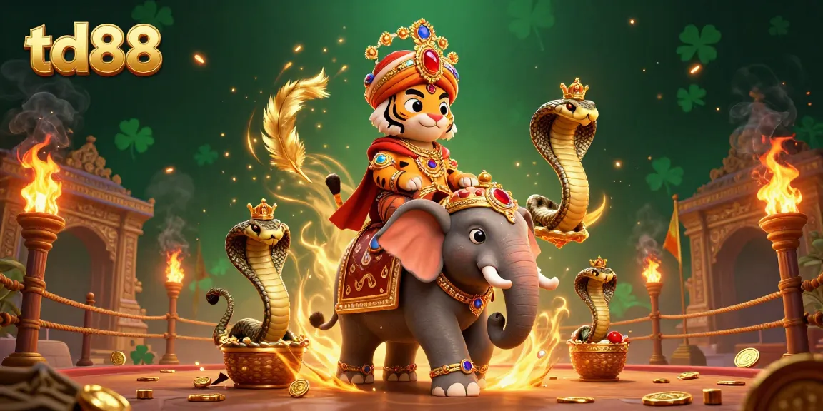 Engage with thrilling td88 gaming opportunities amidst a vibrant 3D casino scene.