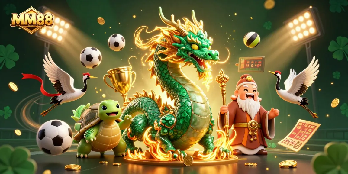 Experience the excitement of MM88 live casino action with vibrant characters and dynamic sports elements.