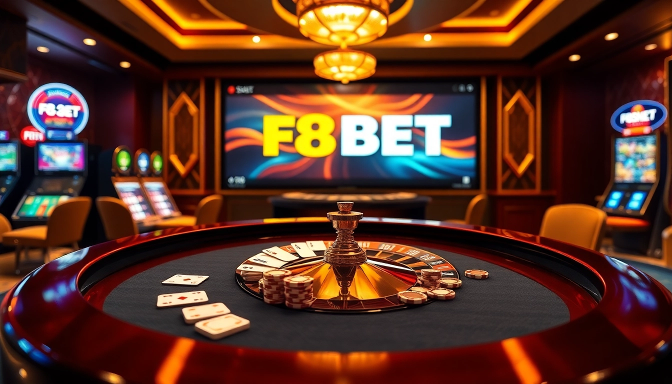Experience thrilling gambling at https://f8bet.net.in/ with vibrant tables, roulette wheel, and slot machines.