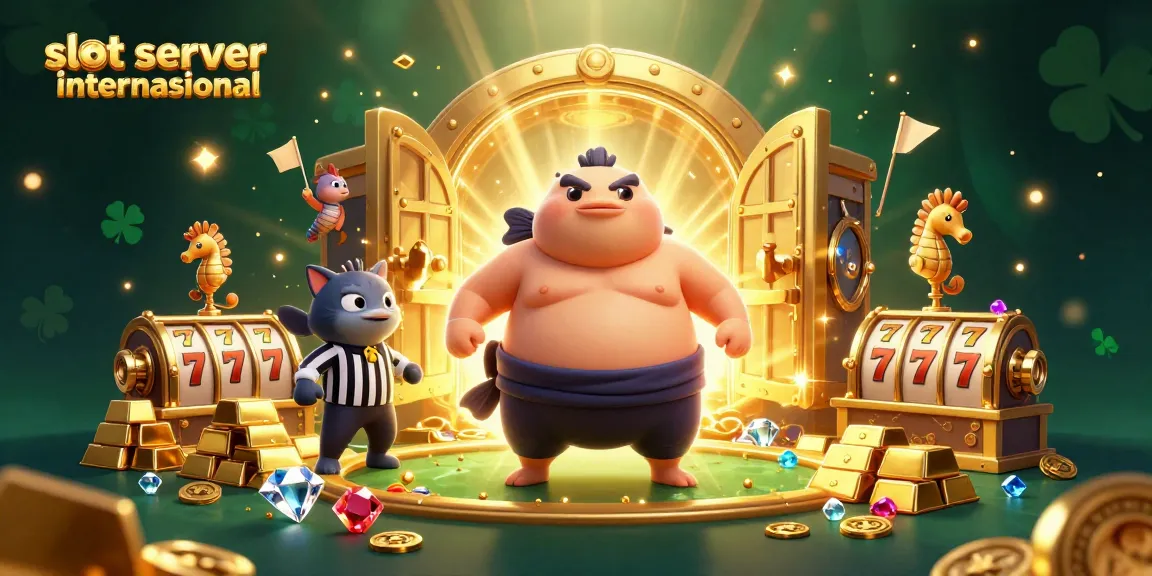 Engage with slot server internasional in a vibrant underwater casino scene bursting with treasures.