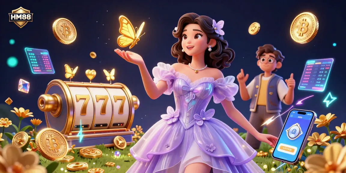 Experience the thrilling world of HM88 with vibrant slot elements and stunning visuals of excitement.