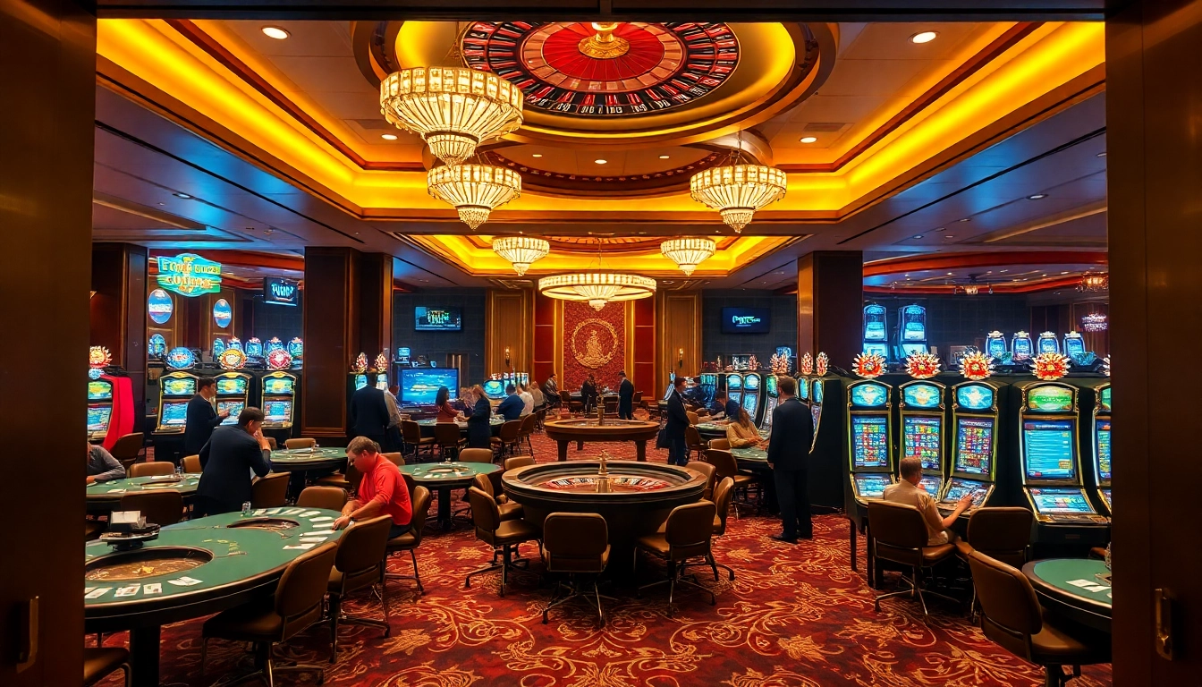 Experience the thrill of gaming with the LC88 link amidst an exciting casino atmosphere.