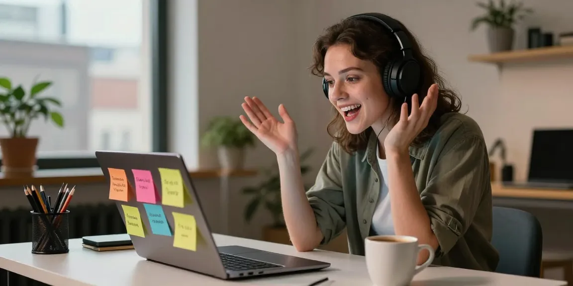 Engaging sex chat ai conversation on a laptop in a modern workspace, showcasing vibrant decor and intimate atmosphere.