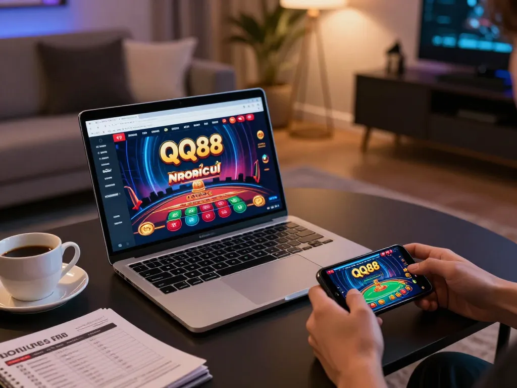 Experience engaging QQ88 online casino action from home with a modern gaming setup