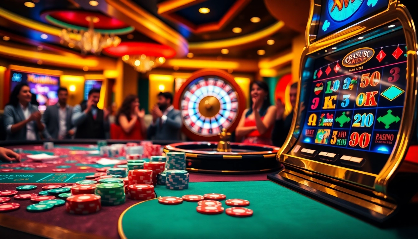 Engaged gamblers enjoying the excitement of kkwin at a vibrant casino table.