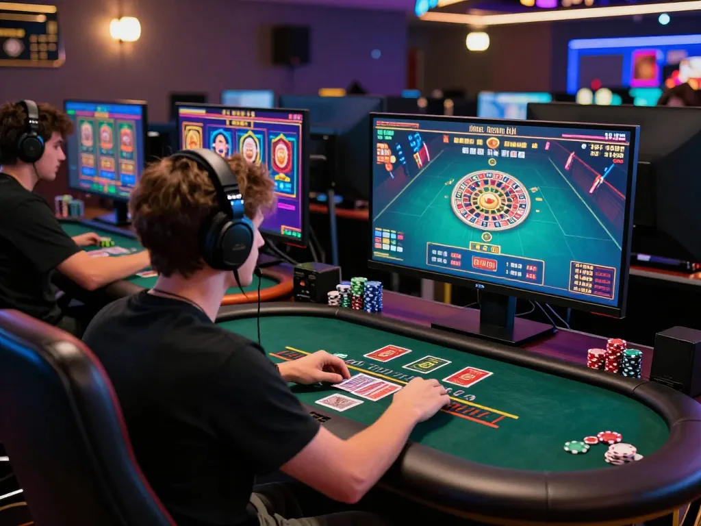 Engaging player at 23winn enjoying live dealer blackjack game with immersive setup