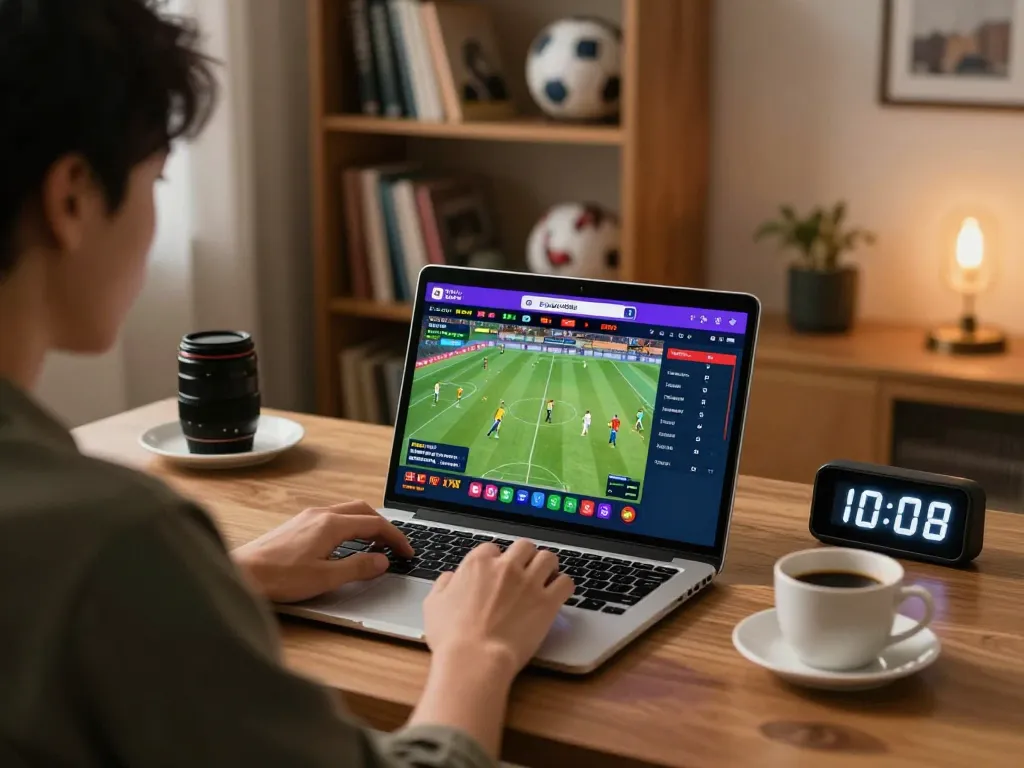 Bongdalu user placing strategic bets on sports odds from a comfortable home setup with laptop.