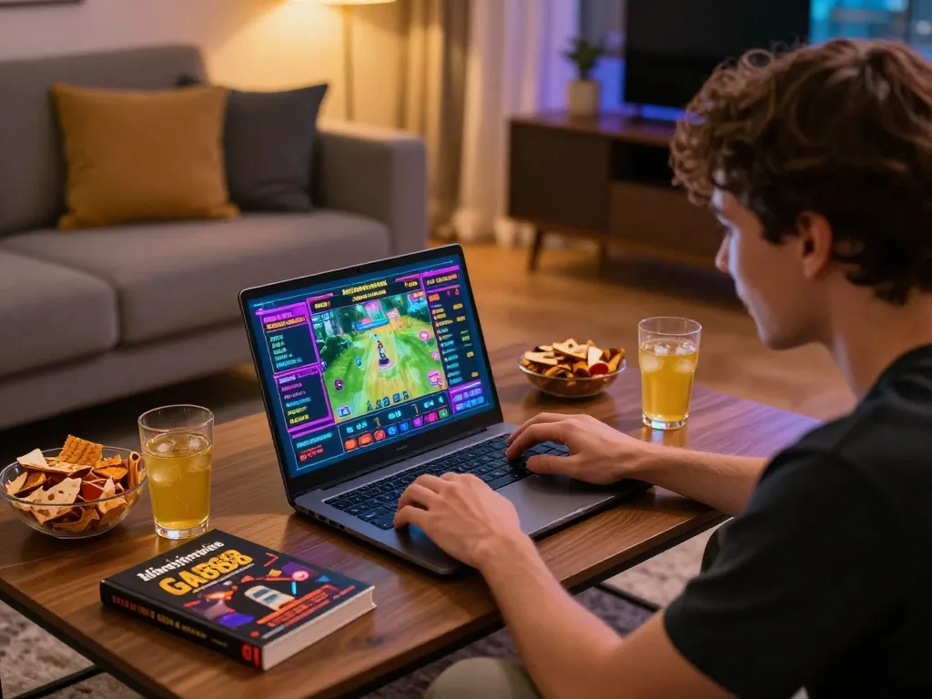 Play exciting GA888 games from home with a laptop, snacks, and a cozy atmosphere.