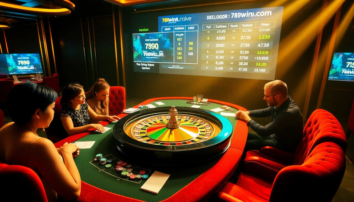 Experience the thrill of gambling at 789winh.com with luxurious casino tables and vibrant atmospheres.