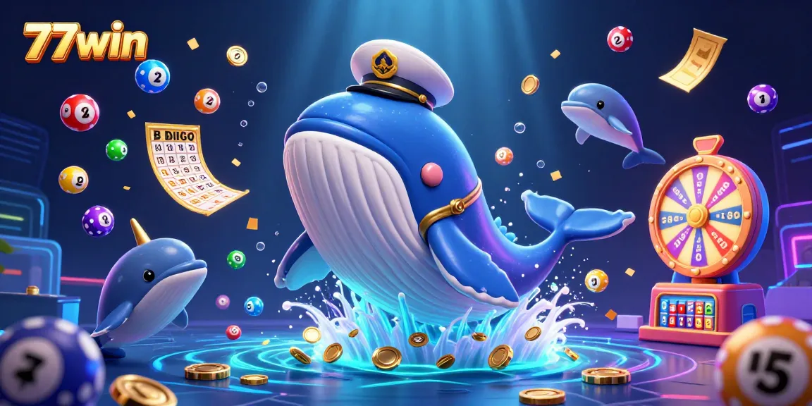 Experience exciting gaming action at 77win with vibrant scenes of wins and lively undersea creatures.