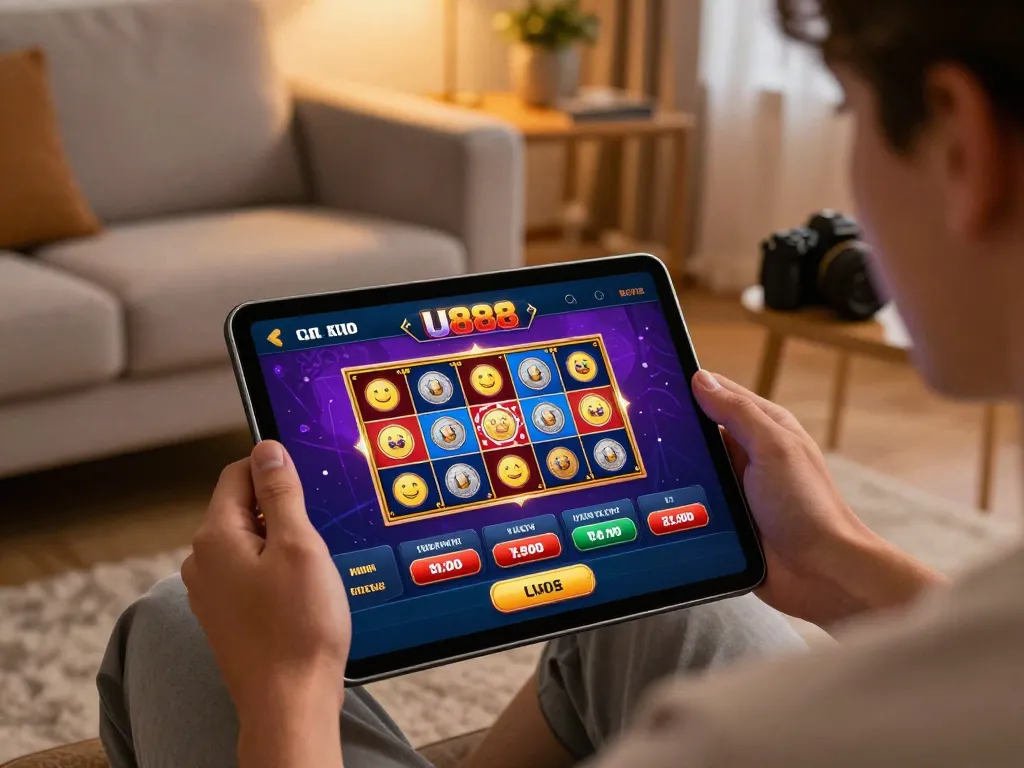 Engaging with the U888 casino app while enjoying cozy home entertainment