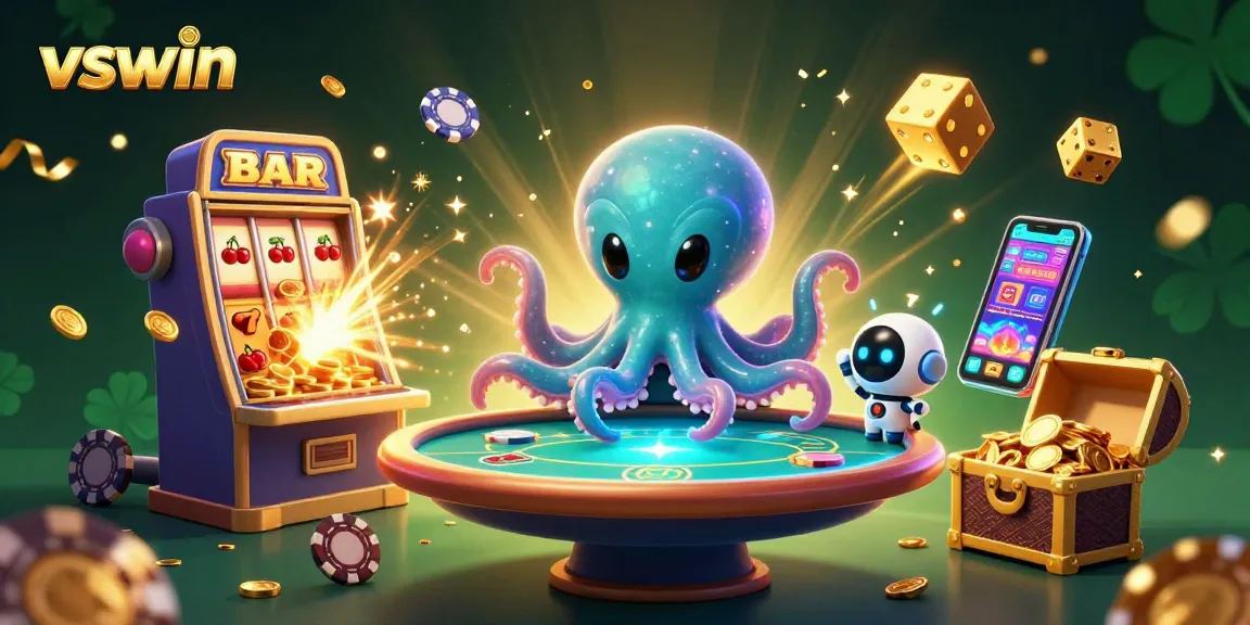 Experience thrilling gameplay at vswin with an alien octopus dealer at a cosmic casino.