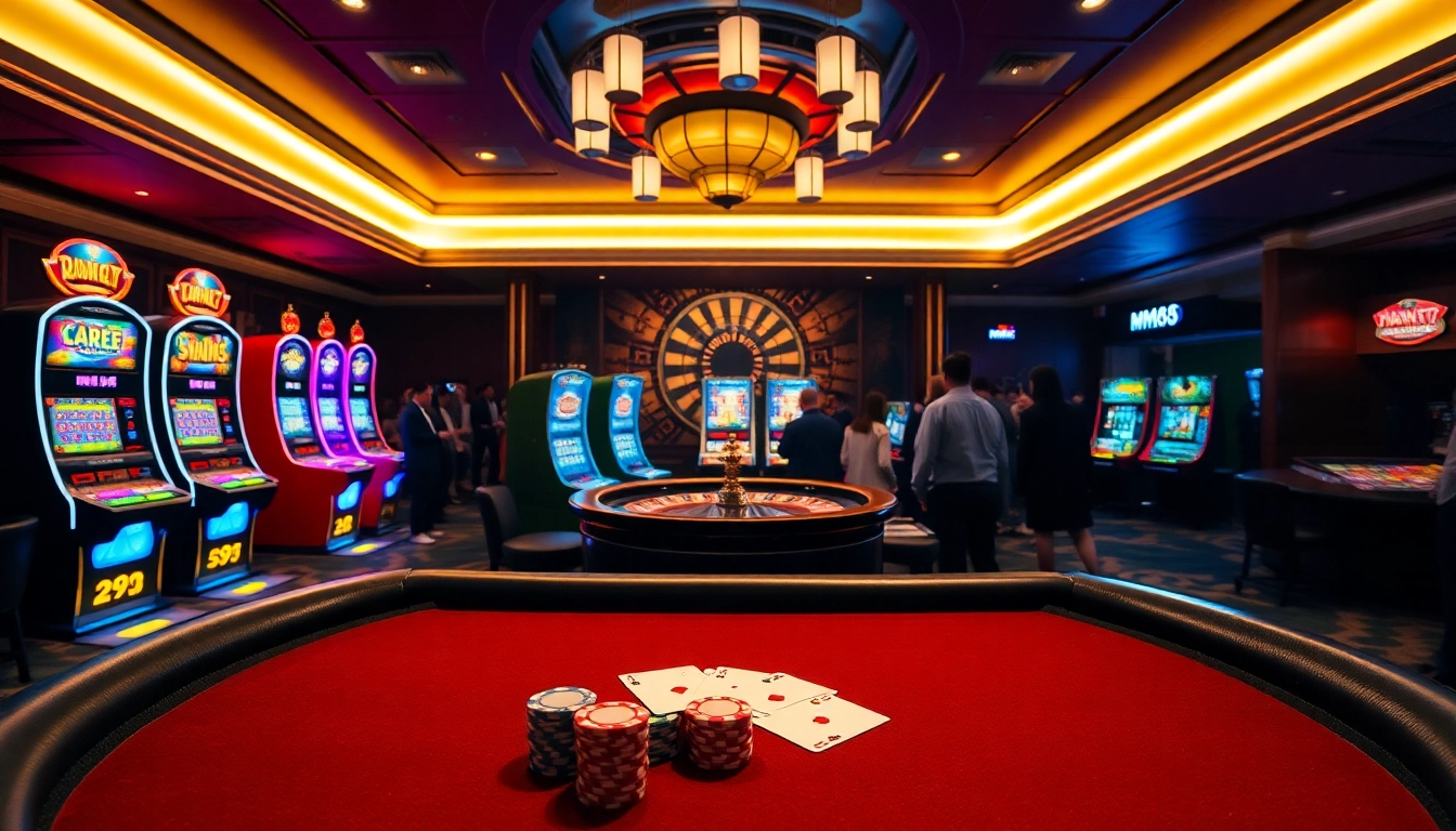 Engaged players enjoying a thrilling game at MM88 casino table with vibrant atmosphere.