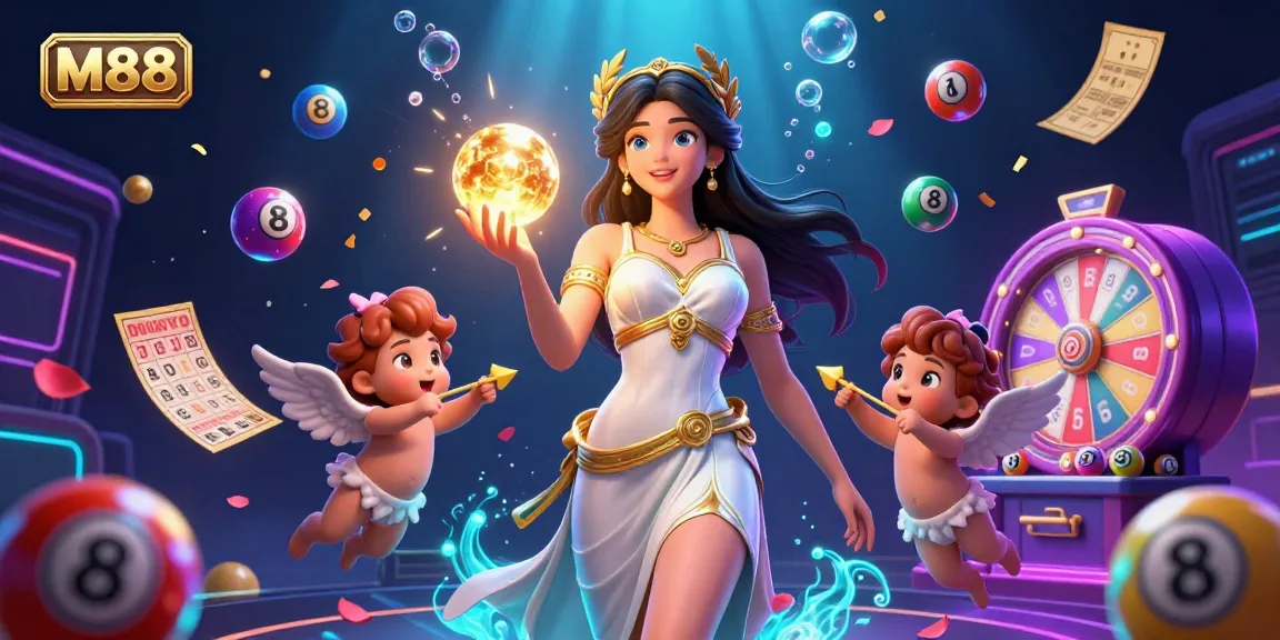 M88 offers an exciting gaming experience with a glamorous goddess surrounded by lottery elements, creating thrilling opportunities.