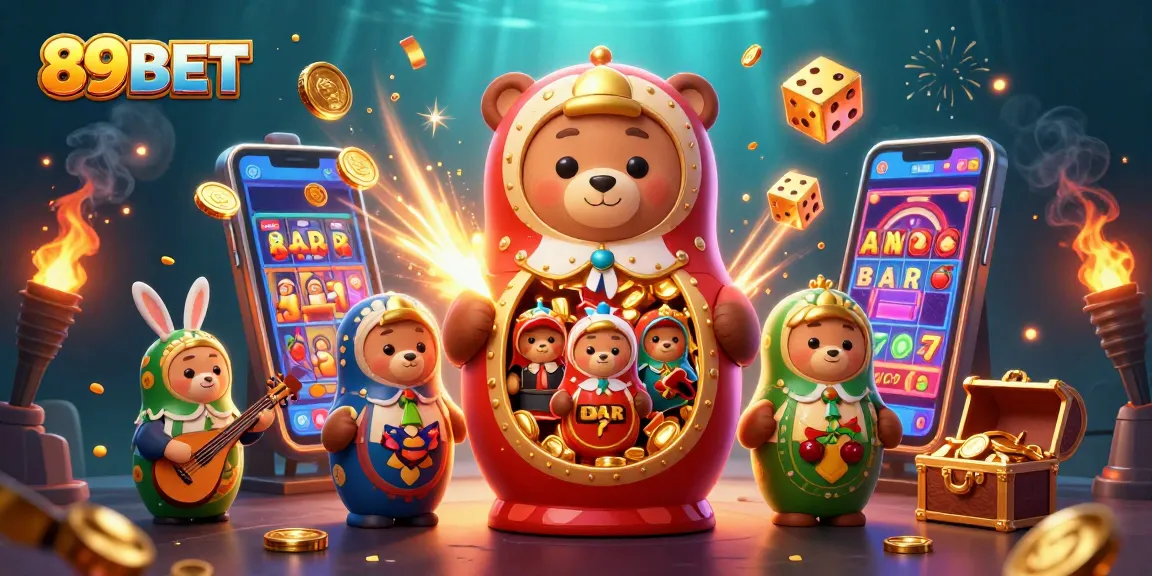 Experience 89BET in a thrilling casino scene filled with colorful, dynamic game elements and engaging characters.