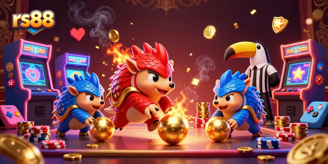 Engaged rs88 players competing in a vibrant casino-themed arcade battle