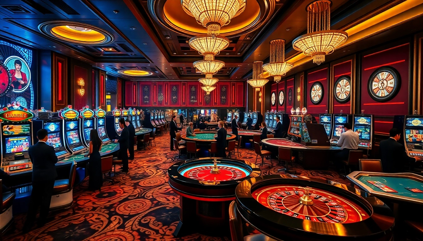 Experience the excitement at tập đoàn kjc casino with vibrant gaming options like roulette and slot machines.