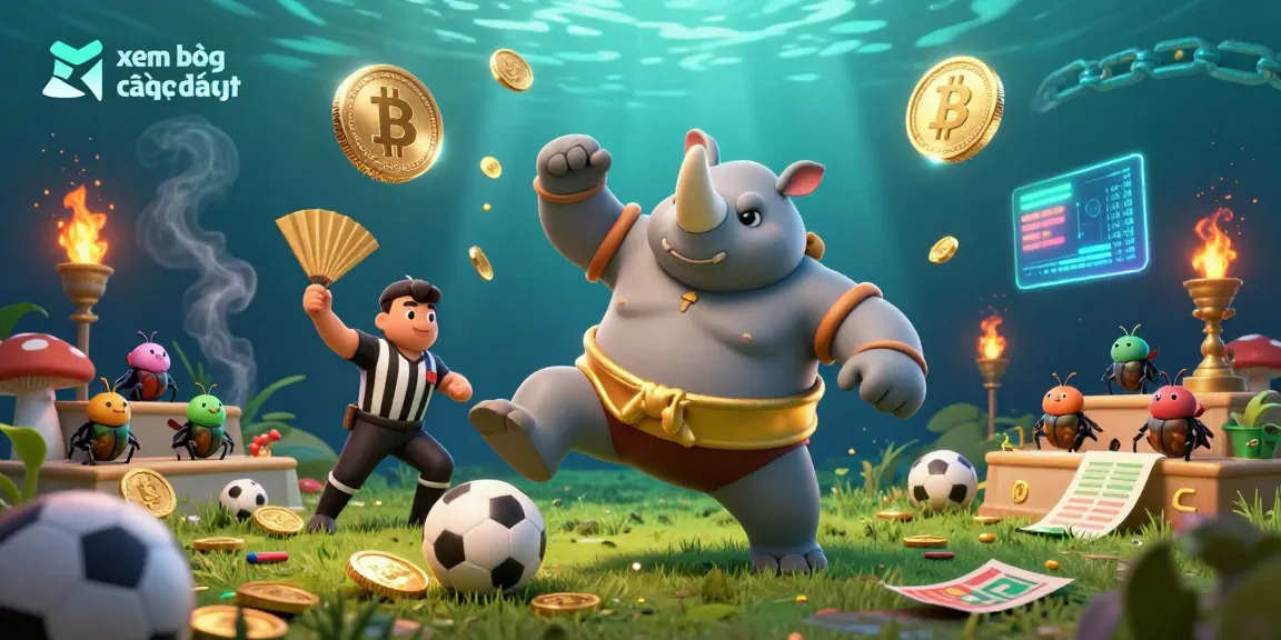 Experience xem bóng đá trực tiếp with an engaging depiction of beetles in a vibrant gambling scene featuring coins and betting slips.