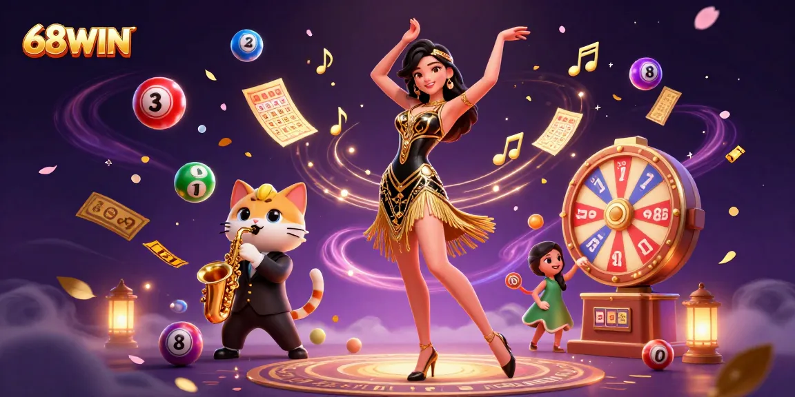Experience the excitement of 68WIN with captivating animations and vibrant casino elements.