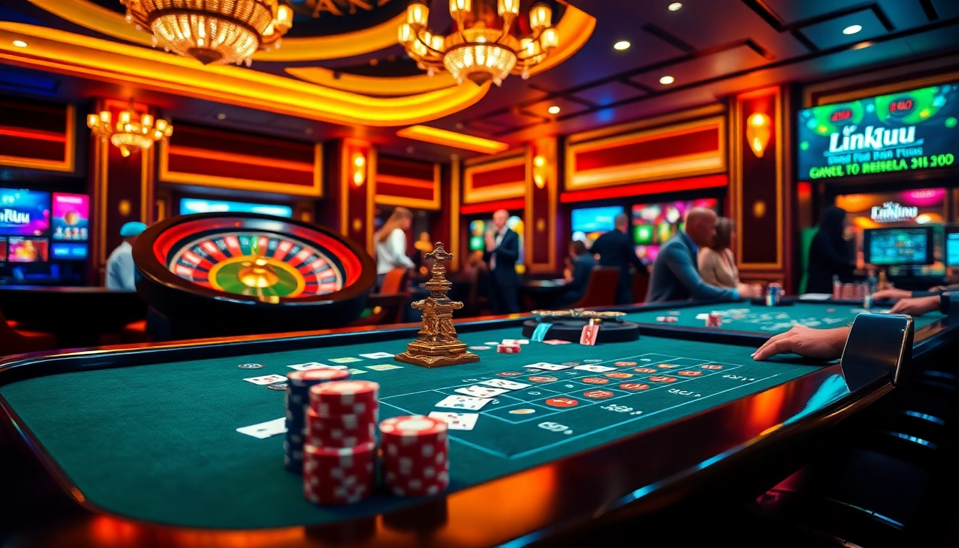 Experience the thrill of gambling with Link 11uu in a luxurious casino setting featuring vibrant games.