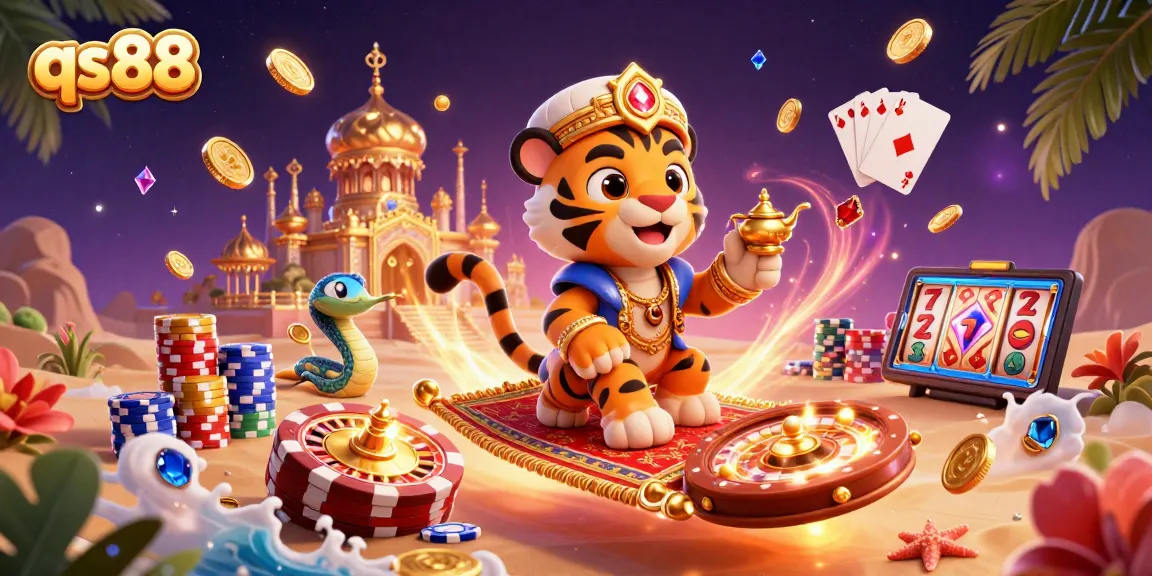 Experience thrilling gaming action with qs88's vibrant casino atmosphere and enchanting characters.