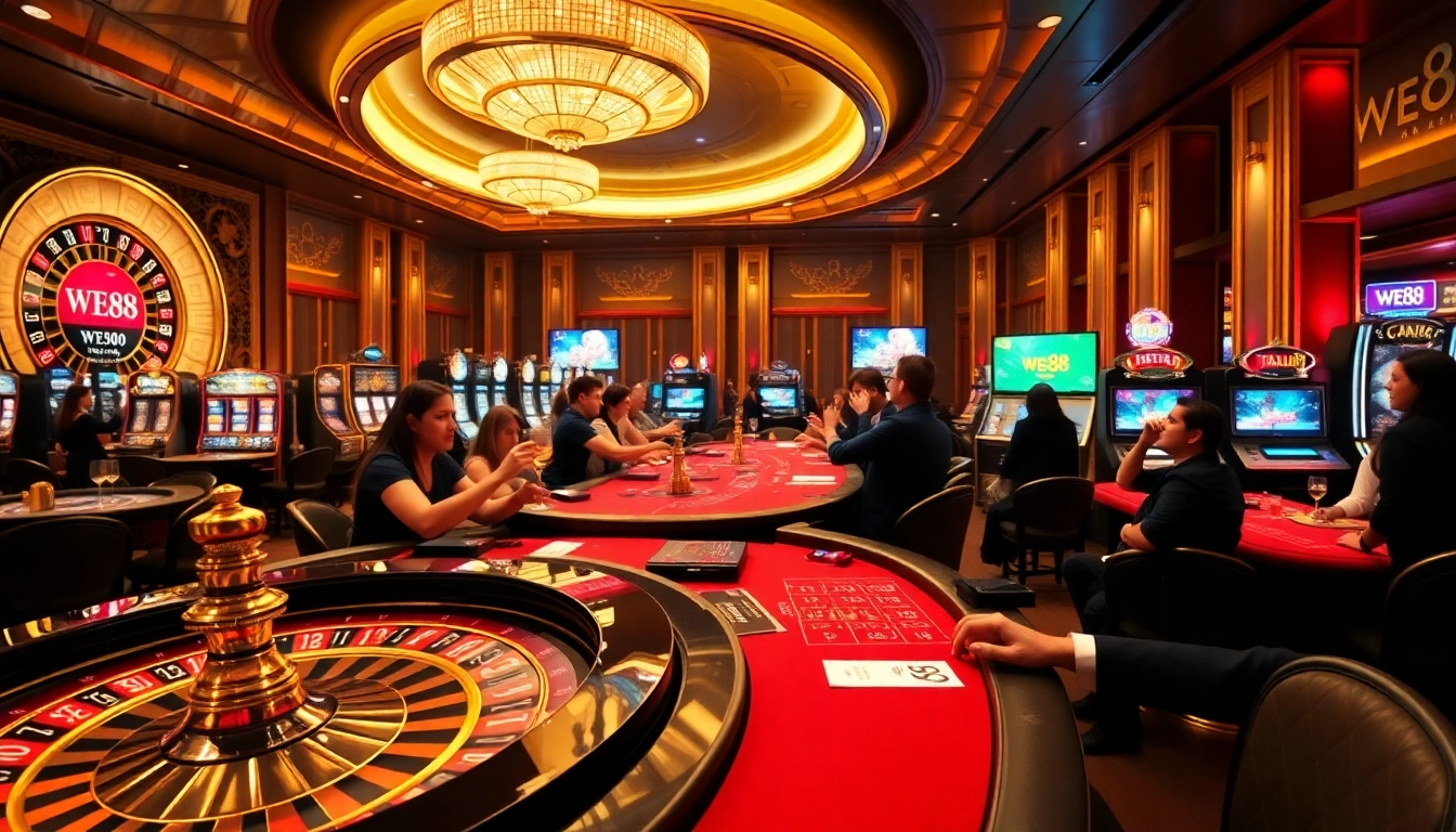 Experience the thrill of gaming at we88.ru.com with luxurious casino tables and excited players.