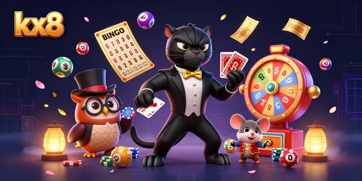KX8 enhances gameplay with stylish characters, vibrant casino elements, and engaging atmosphere.