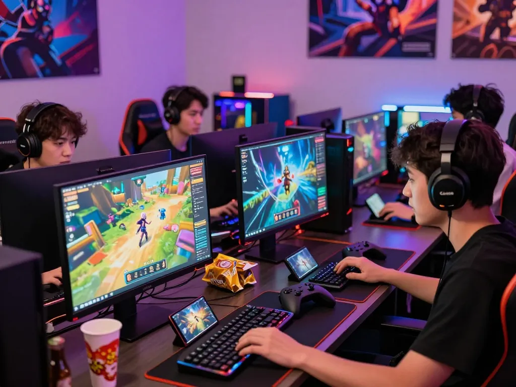 Players enjoying games on Sunwin's vibrant platform featuring colorful graphics and promotions.