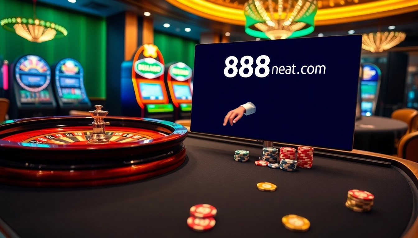 Experience the excitement of online gambling at 888new .com with vibrant casino visuals.