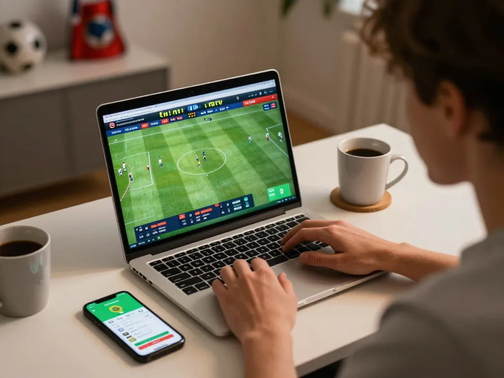 Engaging online sports betting session focusing on keo nha cai odds from various matches