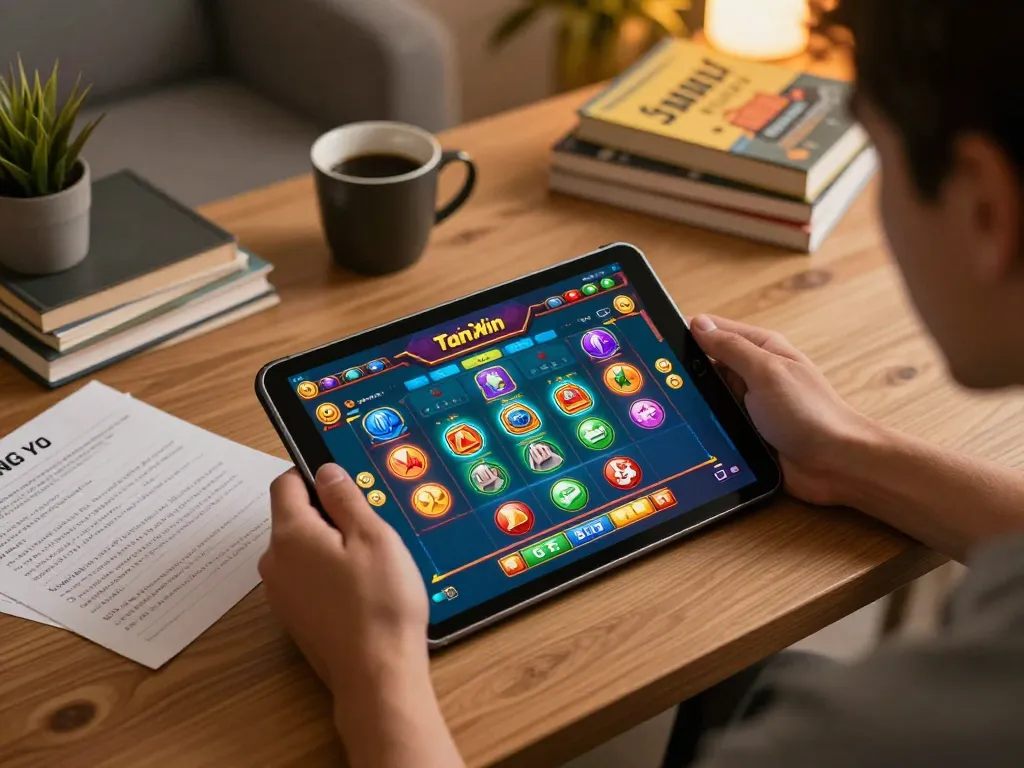 Tài Xỉu Sunwin gameplay session showcasing strategy notes and digital tablet interface.