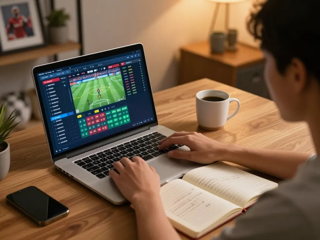 Place bets on fly88mx with an online sports betting setup showcasing event options and strategies.