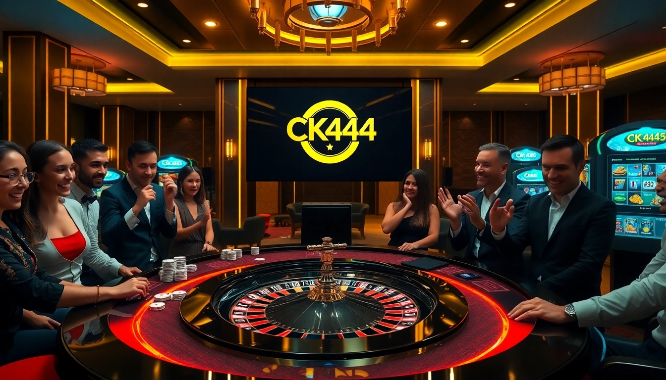 Players enjoying a thrilling roulette game at CK444, immersed in a luxurious casino atmosphere.