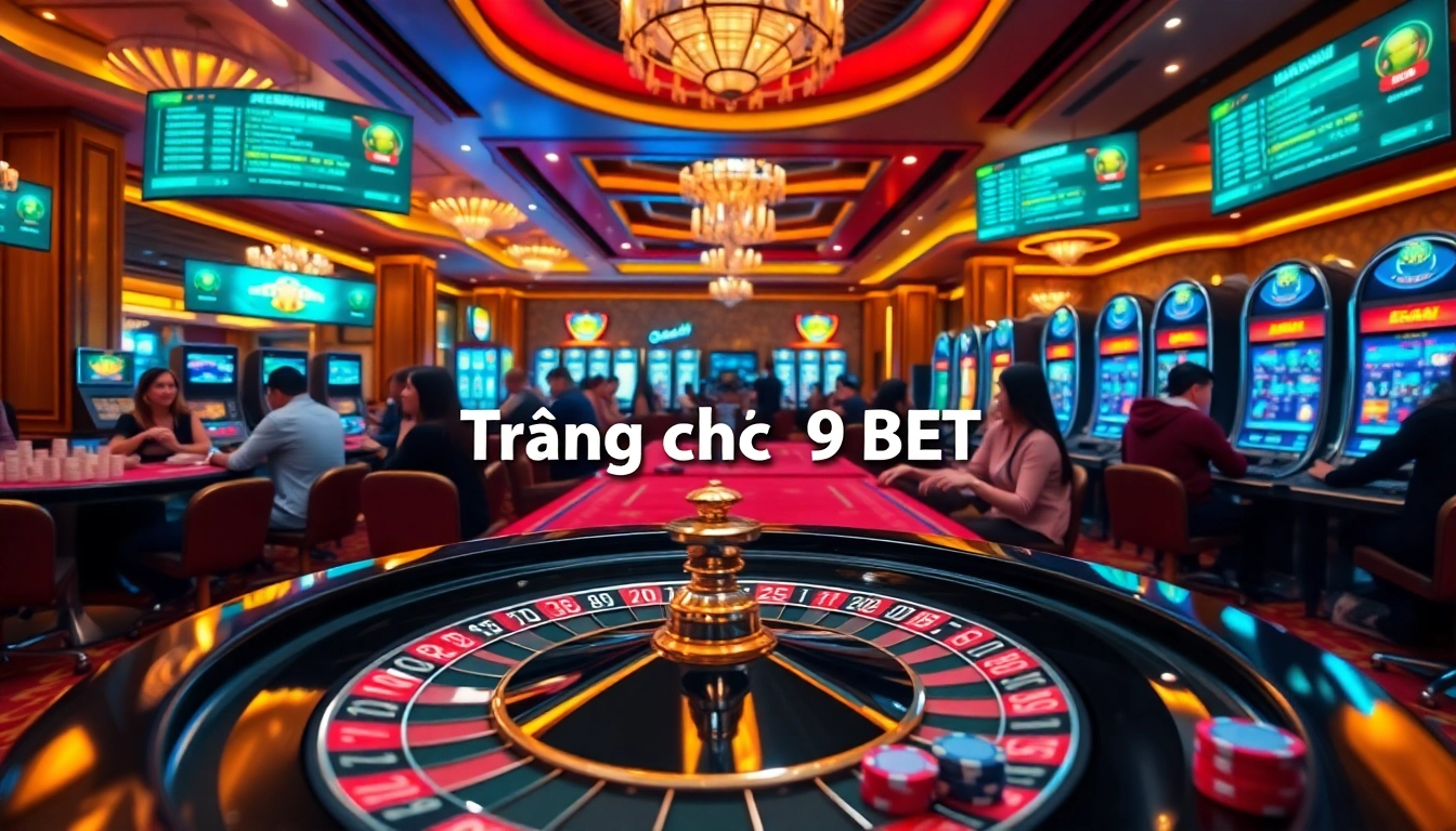 Experience thrilling gaming action at Trang chủ 9BET with vibrant casino tables and engaging players.