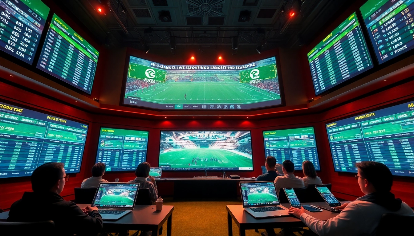 Dynamic digital sports betting studio showcasing tylelekeo88 tv's live odds and excitement.