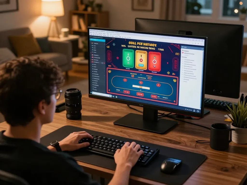 N188 online gaming setup featuring player strategizing with casino games.