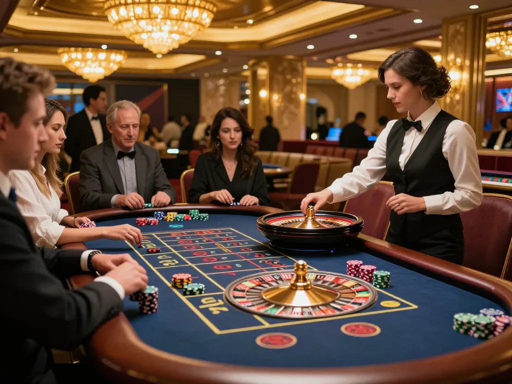 Players at the LV88 casino roulette table enjoying an exciting game environment.